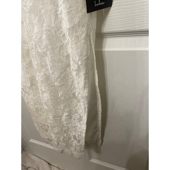NWT Lulu's Romantic Message White Lace Racerback Sleeveless Midi Dress,XS - Picture 7 of 11